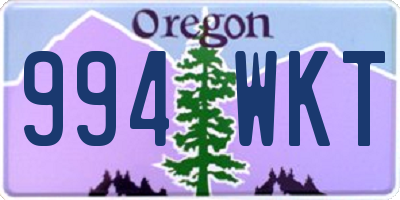 OR license plate 994WKT