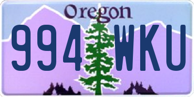 OR license plate 994WKU
