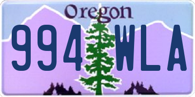 OR license plate 994WLA