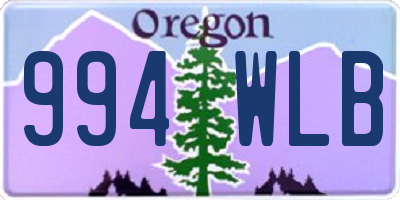 OR license plate 994WLB