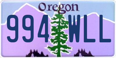 OR license plate 994WLL