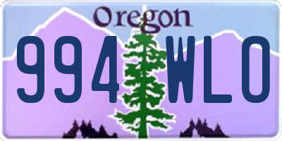 OR license plate 994WLO