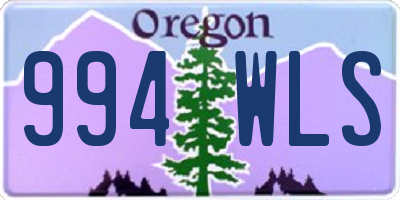OR license plate 994WLS