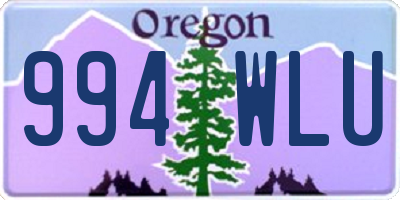 OR license plate 994WLU