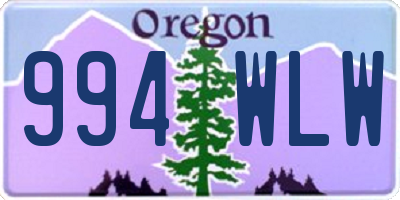 OR license plate 994WLW