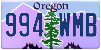 OR license plate 994WMB