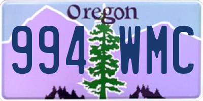 OR license plate 994WMC