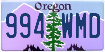 OR license plate 994WMD