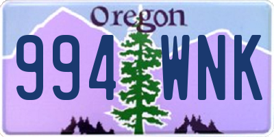 OR license plate 994WNK