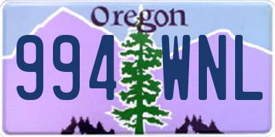 OR license plate 994WNL