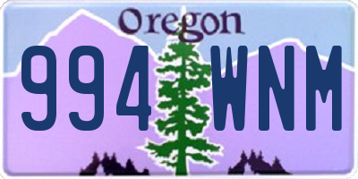 OR license plate 994WNM