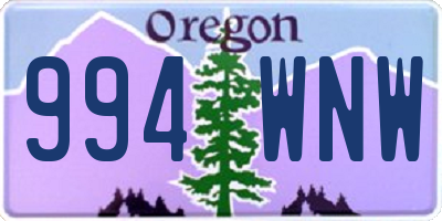 OR license plate 994WNW