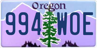 OR license plate 994WOE