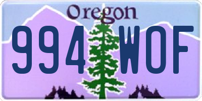 OR license plate 994WOF