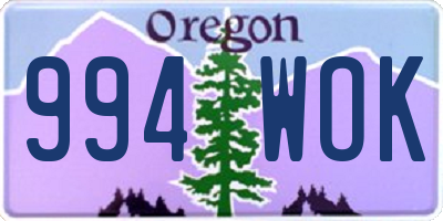 OR license plate 994WOK