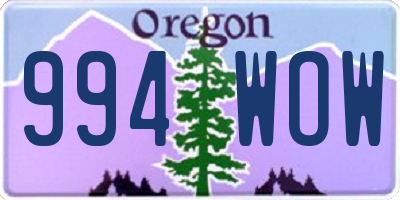 OR license plate 994WOW