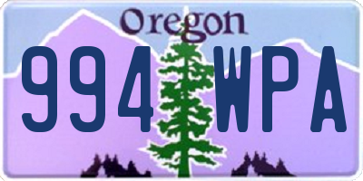 OR license plate 994WPA