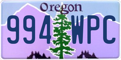OR license plate 994WPC