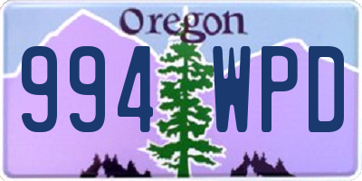 OR license plate 994WPD