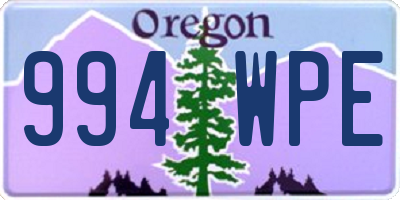 OR license plate 994WPE