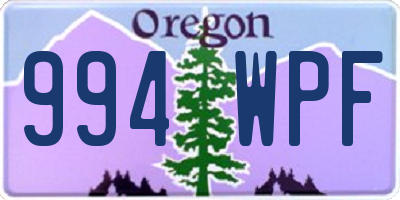 OR license plate 994WPF