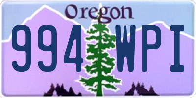 OR license plate 994WPI