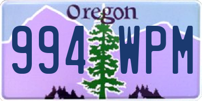 OR license plate 994WPM