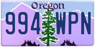 OR license plate 994WPN
