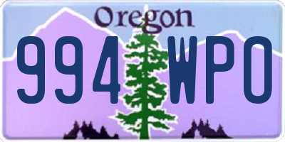 OR license plate 994WPO