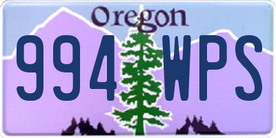 OR license plate 994WPS