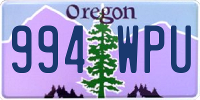 OR license plate 994WPU