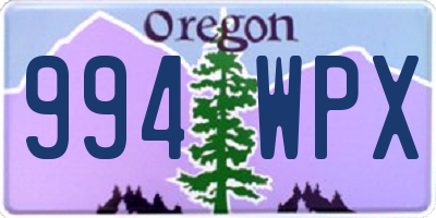 OR license plate 994WPX