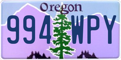 OR license plate 994WPY