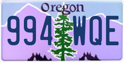 OR license plate 994WQE