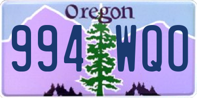 OR license plate 994WQO