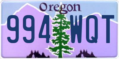 OR license plate 994WQT