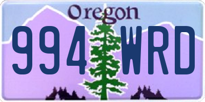 OR license plate 994WRD