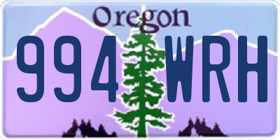 OR license plate 994WRH