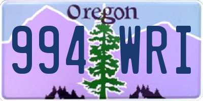 OR license plate 994WRI