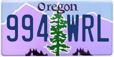 OR license plate 994WRL