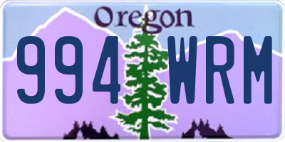 OR license plate 994WRM