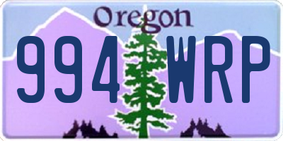 OR license plate 994WRP
