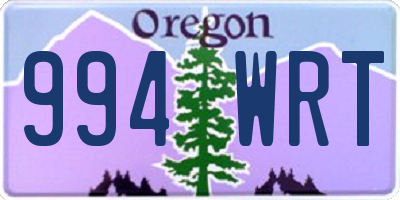 OR license plate 994WRT