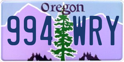 OR license plate 994WRY