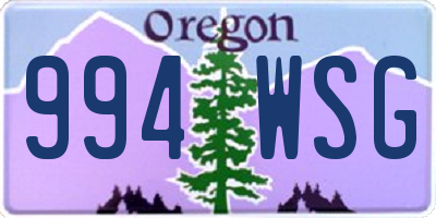 OR license plate 994WSG