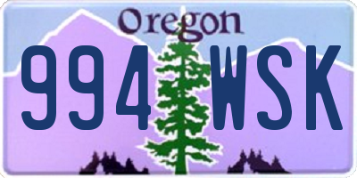 OR license plate 994WSK