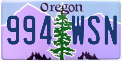 OR license plate 994WSN