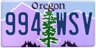 OR license plate 994WSV