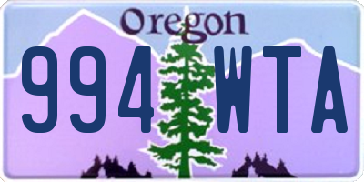 OR license plate 994WTA