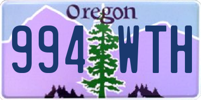 OR license plate 994WTH